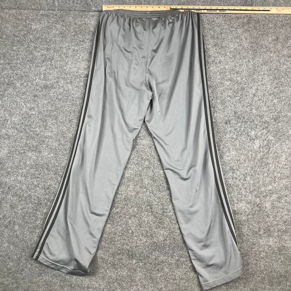 Adidas Track Pants Mens XL Gray Striped Athletic Joggers Drawstring Pockets - Picture 9 of 10